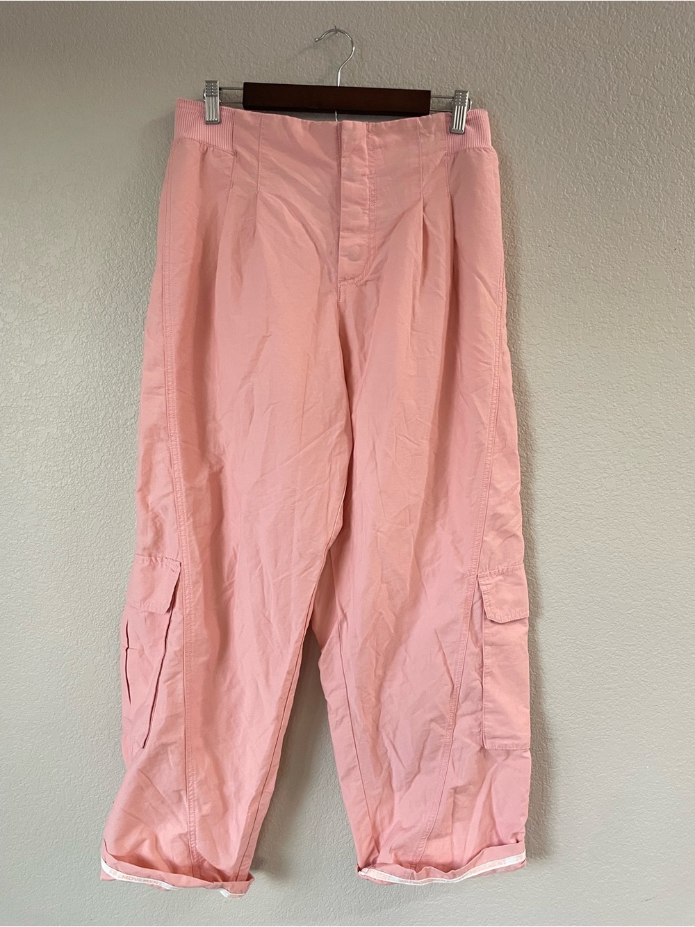 Free People FP Movement Mesmerize Me Cargo Pants Sunkissed Pink Large
